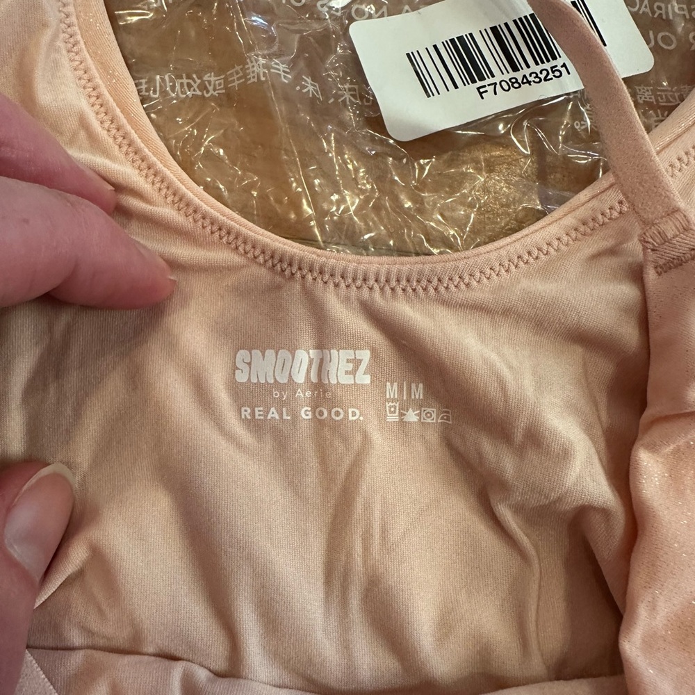 Aerie Women's Pink Shimmer Crop Cami Top - Picture 3 of 5